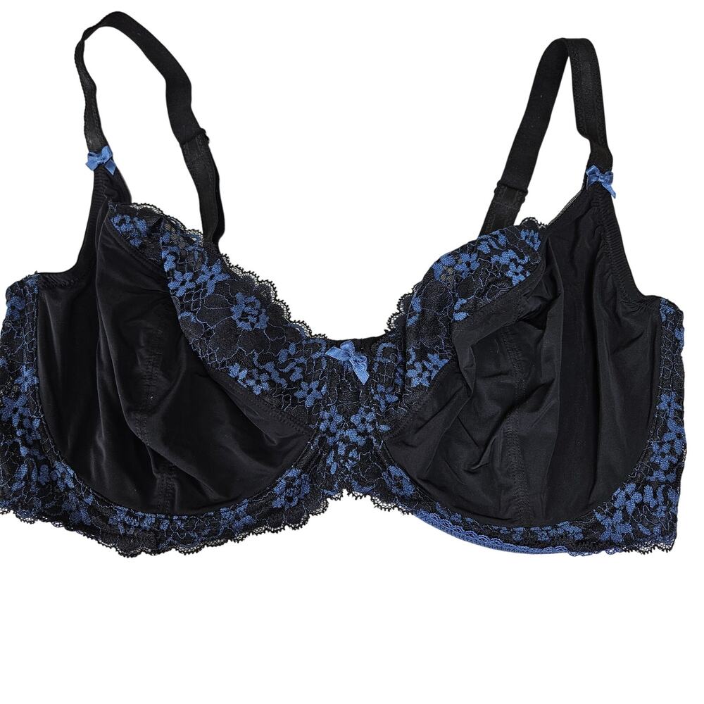 Adore‎ Me Zita Unlined Full Coverage Bra 40G Black Blue